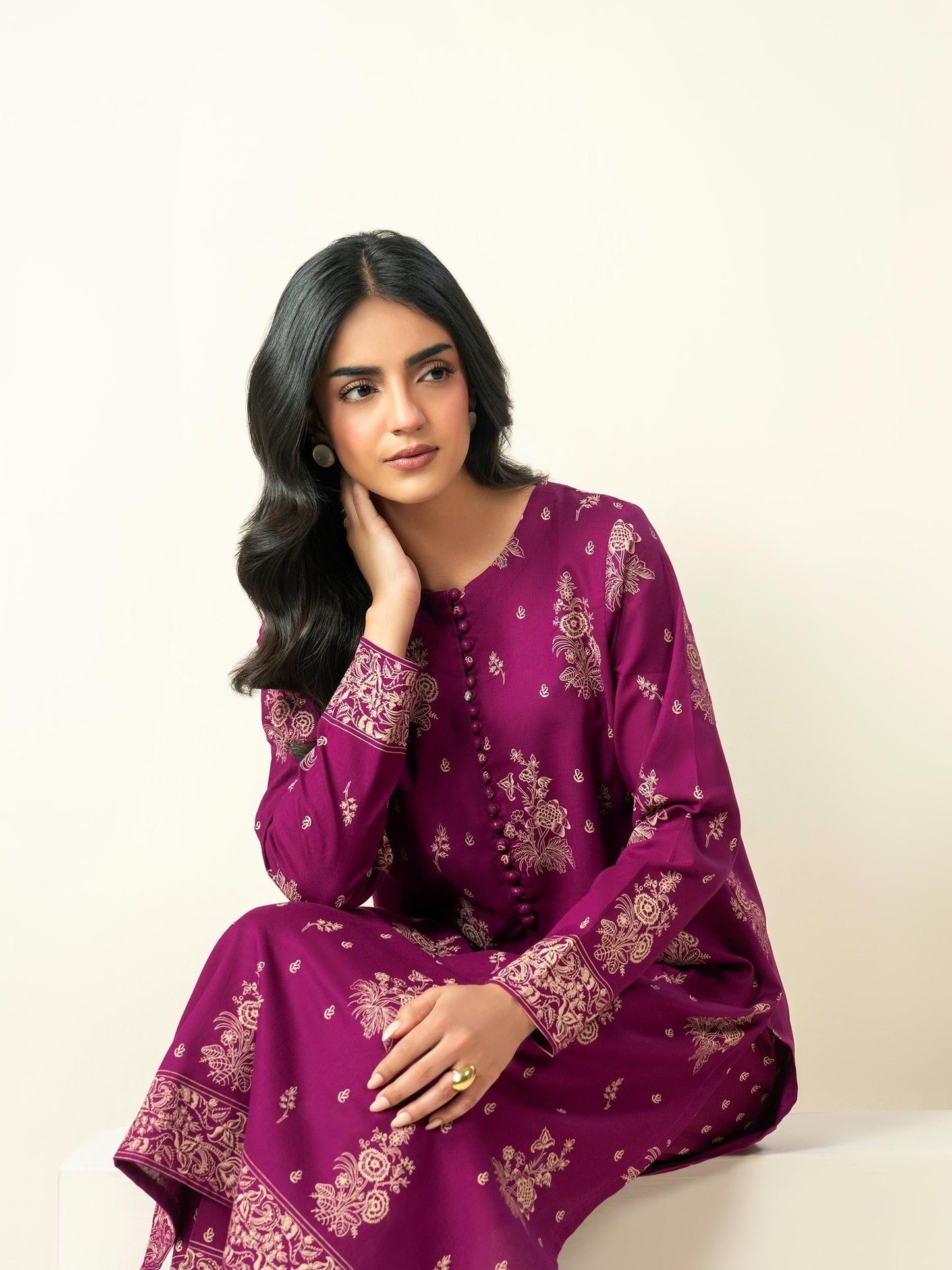 2 Piece Khaddar Suit Paste-Print (Unstitched)
